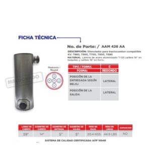 SIL.ALUMINIZADO 41" X 14" X 5"X5"ENT SAL